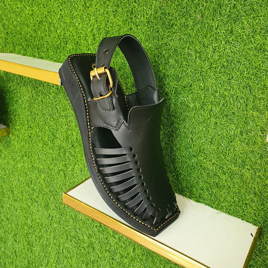 New Attractive Design Of Peshawari Chappal In Black Color Code 30