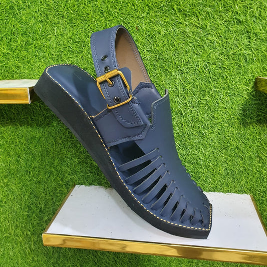 New Attractive Design Of Peshawari Chappal In Black Color Code 31 blue